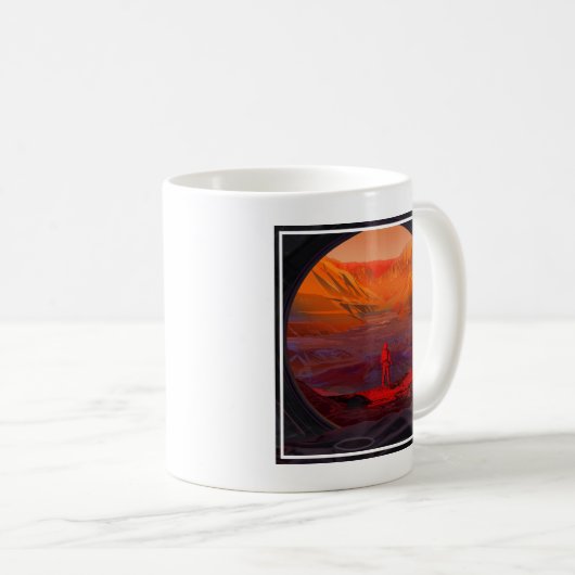 Ein Astronaut in den Mars Kaffeetasse (VorderseiteRechts)