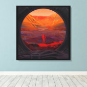 Ein Astronaut in den Mars Leinwanddruck (Insitu (Holzboden))