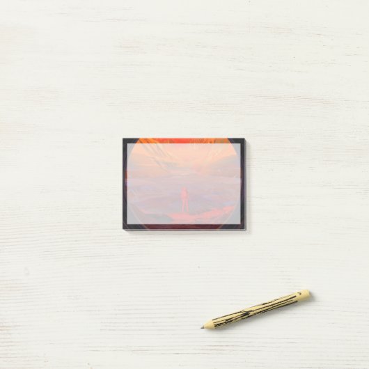 Ein Astronaut in den Mars Post-it Klebezettel (Auf Schreibtisch)