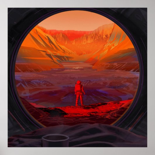 Ein Astronaut in den Mars Poster (Vorne)