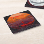 Ein Astronaut in den Mars Rechteckiger Pappuntersetzer (angewinkelt)