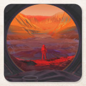 Ein Astronaut in den Mars Rechteckiger Pappuntersetzer (Vorderseite)
