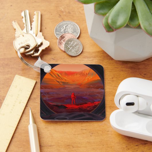 Ein Astronaut in den Mars Schlüsselanhänger (Schreibtisch)