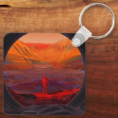 Ein Astronaut in den Mars Schlüsselanhänger (Rückseite)