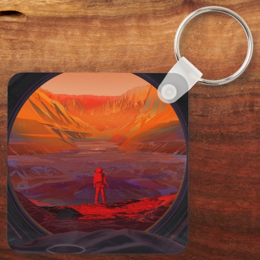 Ein Astronaut in den Mars Schlüsselanhänger (Rückseite)