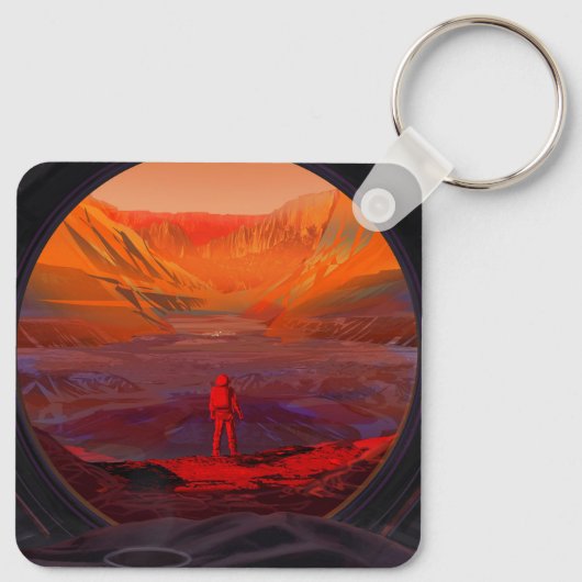 Ein Astronaut in den Mars Schlüsselanhänger (Rückseite)