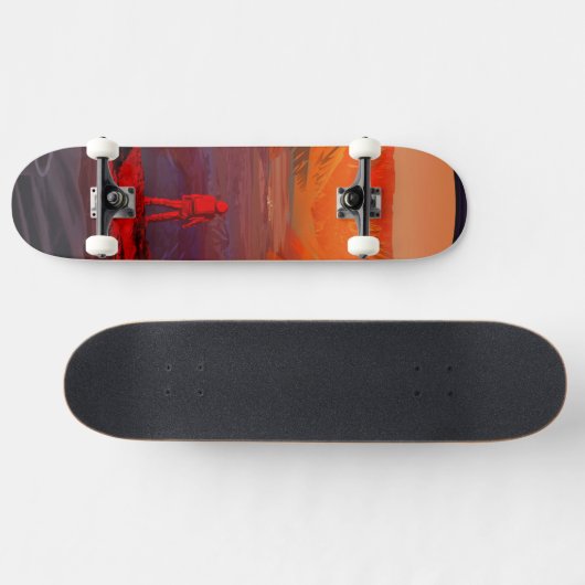 Ein Astronaut in den Mars Skateboard (Horizontal)