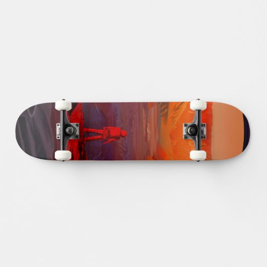 Ein Astronaut in den Mars Skateboard (Horizontal)