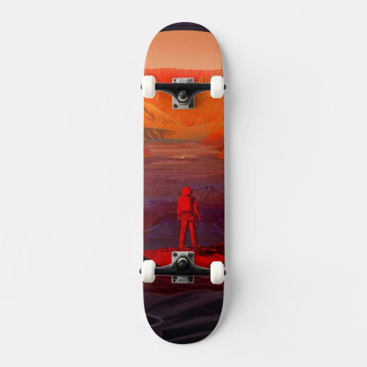 Ein Astronaut in den Mars Skateboard (Vorderseite)