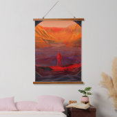 Ein Astronaut in den Mars Wandteppich Mit Holzrahmen (Schlafzimmer)