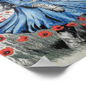 ein Astronaut in einem blauen Kleid, der in Pappi Poster (Ecke)