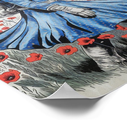 ein Astronaut in einem blauen Kleid, der in Pappi Poster (Ecke)