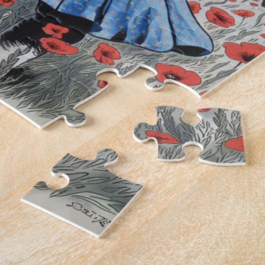 ein Astronaut in einem blauen Kleid, der in Pappi  Puzzle (Seite)