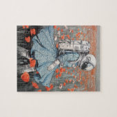 ein Astronaut in einem blauen Kleid, der in Pappi  Puzzle (Horizontal)