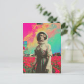 Ein Astronaut in einem Mohnfeld Postkarte (Stehend Vorderseite)