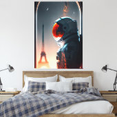 Ein Astronaut in Paris Leinwanddruck (Insitu (Schlafzimmer))