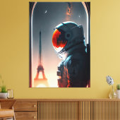 Ein Astronaut in Paris Leinwanddruck (Insitu (Wohnzimmer))