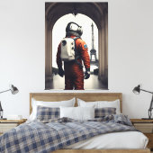 Ein Astronaut in Paris Leinwanddruck (Insitu (Schlafzimmer))