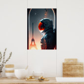 Ein Astronaut in Paris Poster (Küche)