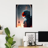 Ein Astronaut in Paris Poster (Heimbüro)