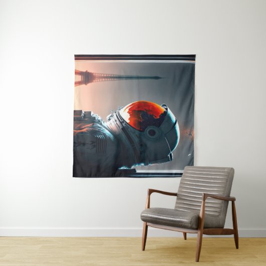 Ein Astronaut in Paris Wandteppich (Beispiel (Horizontal))