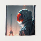 Ein Astronaut in Paris Wandteppich (Vorderseite)