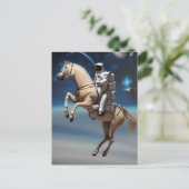Ein Astronaut reiten im Weltraum Postkarte (Stehend Vorderseite)