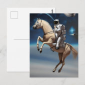 Ein Astronaut reiten im Weltraum Postkarte (Vorne/Hinten)
