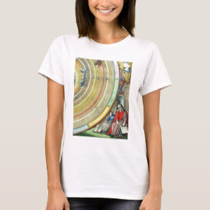 Ein Astronom, Detail aus einer Karte der Planeten, T-Shirt