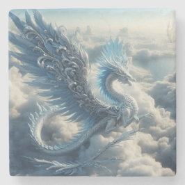 Ein Atemberaubender Drache umgeben von Wolken Steinuntersetzer
