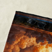 Ein atemberaubender Raketenstart für den Retro-Fus Strandtuch (Beispiel)