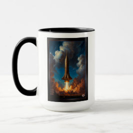 Ein atemberaubender Raketenstart für den Retro-Fus Tasse