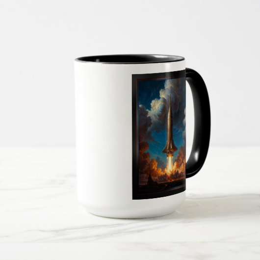 Ein atemberaubender Raketenstart für den Retro-Fus Tasse