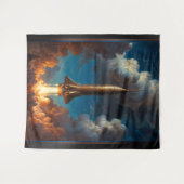 Ein atemberaubender Raketenstart für den Retro-Fus Wandteppich (Vorderseite (Horizontal))