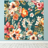 Ein Atemberaubender Sommer mit Blumen wie Malerei Leinwanddruck (Insitu (Holzboden))