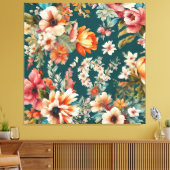 Ein Atemberaubender Sommer mit Blumen wie Malerei Leinwanddruck (Insitu (Wohnzimmer))