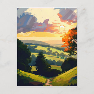 Ein atemberaubender Sonnenuntergang auf den sanfte Postkarte