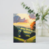 Ein atemberaubender Sonnenuntergang auf den sanfte Postkarte (Stehend Vorderseite)