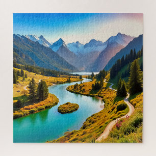 Ein atemberaubender Sonnenuntergang in Neuseeland Puzzle