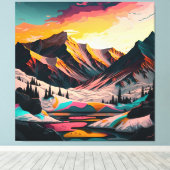 Ein atemberaubender Sonnenuntergang über farbenprä Leinwanddruck (Insitu (Holzboden))