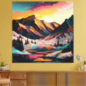 Ein atemberaubender Sonnenuntergang über farbenprä Leinwanddruck (Insitu (Wohnzimmer))