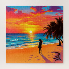 Ein atemberaubender tropischer Sonnenuntergang Puzzle