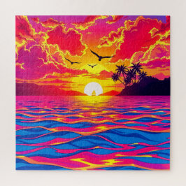 Ein atemberaubender tropischer Sonnenuntergang Puzzle