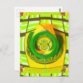 Ein atemberaubendes Gelbes Rose Kaleidoskop Design Postkarte (Vorne/Hinten)