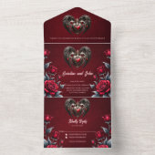 Ein atemberaubendes gotisches Herz All In One Einladung (Innen Boden)