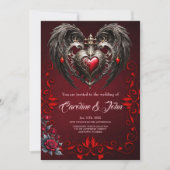 Ein atemberaubendes gotisches Herz Einladung (Vorderseite)