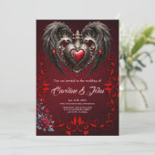 Ein atemberaubendes gotisches Herz Einladung (Stehend Vorderseite)