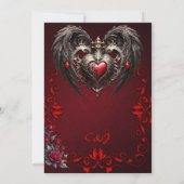 Ein atemberaubendes gotisches Herz Einladung (Rückseite)