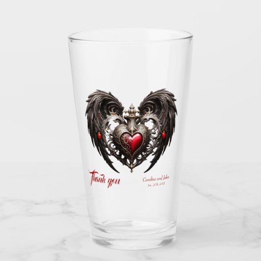 Ein atemberaubendes gotisches Herz Glas (Vorderseite)