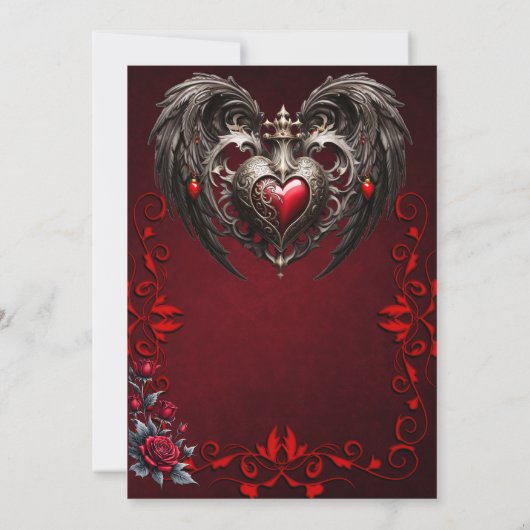 Ein atemberaubendes gotisches Herz mit eleganten, Save The Date (Rückseite)